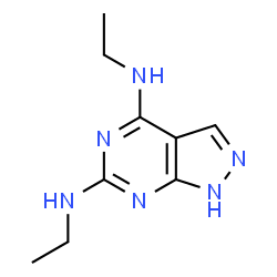 ChemSpider 2D Image | N,N'-Diethyl-1H-pyrazolo[3,4-d]pyrimidine-4,6-diamine | C9H14N6