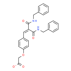 ChemSpider 2D Image | {4-[3-(Benzylamino)-2-(benzylcarbamoyl)-3-oxo-1-propen-1-yl]phenoxy}acetate | C26H23N2O5