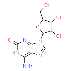 ChemSpider 2D Image | 6-Amino-9-pentofuranosyl-1,9-dihydro-2H-purin-2-one | C10H13N5O5