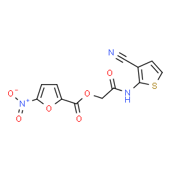 ChemSpider 2D Image | 2-[(3-Cyano-2-thienyl)amino]-2-oxoethyl 5-nitro-2-furoate | C12H7N3O6S