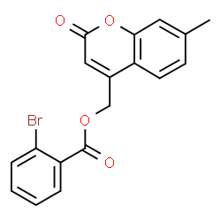ChemSpider 2D Image | (7-Methyl-2-oxo-2H-chromen-4-yl)methyl 2-bromobenzoate | C18H13BrO4
