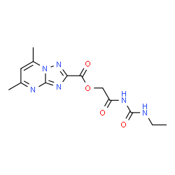 ChemSpider 2D Image | 2-[(Ethylcarbamoyl)amino]-2-oxoethyl 5,7-dimethyl[1,2,4]triazolo[1,5-a]pyrimidine-2-carboxylate | C13H16N6O4