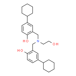 ChemSpider 2D Image | 2,2'-{[(2-Hydroxyethyl)imino]bis(methylene)}bis(4-cyclohexylphenol) | C28H39NO3