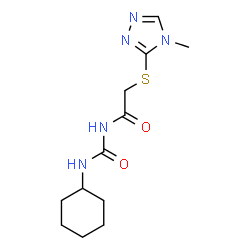 ChemSpider 2D Image | N-(Cyclohexylcarbamoyl)-2-[(4-methyl-4H-1,2,4-triazol-3-yl)sulfanyl]acetamide | C12H19N5O2S