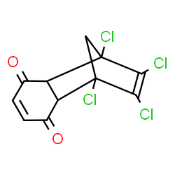 ChemSpider 2D Image | 1,8,9,10-Tetrachlorotricyclo[6.2.1.0~2,7~]undeca-4,9-diene-3,6-dione | C11H6Cl4O2