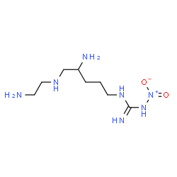 ChemSpider 2D Image | 1-{4-Amino-5-[(2-aminoethyl)amino]pentyl}-3-nitroguanidine | C8H21N7O2