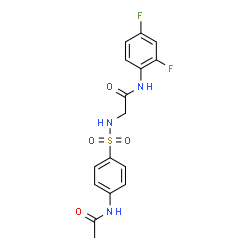 ChemSpider 2D Image | N~2~-[(4-Acetamidophenyl)sulfonyl]-N-(2,4-difluorophenyl)glycinamide | C16H15F2N3O4S