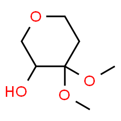 ChemSpider 2D Image | 4,4-dimethoxytetrahydro-2H-pyran-3-ol | C7H14O4