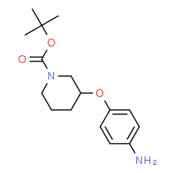 ChemSpider 2D Image | tert-Butyl 3-(4-aminophenoxy)piperidine-1-carboxylate | C16H24N2O3