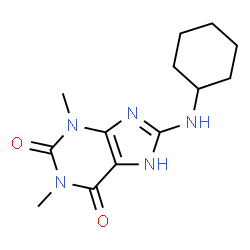 ChemSpider 2D Image | 8-(Cyclohexylamino)-1,3-dimethyl-3,7-dihydro-1H-purine-2,6-dione | C13H19N5O2