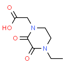 ChemSpider 2D Image | (4-Ethyl-2,3-dioxo-1-piperazinyl)acetic acid | C8H12N2O4