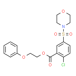 ChemSpider 2D Image | 2-Phenoxyethyl 2-chloro-5-(4-morpholinylsulfonyl)benzoate | C19H20ClNO6S