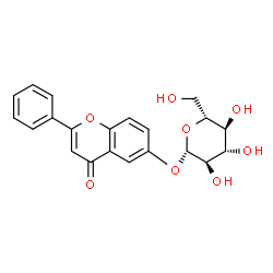 ChemSpider 2D Image | 6-HYDROXYFLAVONE-β-D-GLUCOSIDE | C21H20O8