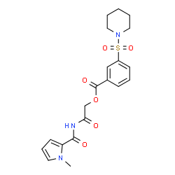 ChemSpider 2D Image | 2-{[(1-Methyl-1H-pyrrol-2-yl)carbonyl]amino}-2-oxoethyl 3-(1-piperidinylsulfonyl)benzoate | C20H23N3O6S