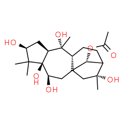ChemSpider 2D Image | (3beta,6beta,14R)-3,5,6,10,16-Pentahydroxygrayanotoxan-14-yl acetate | C22H36O7