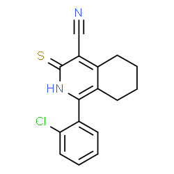 ChemSpider 2D Image | 1-(2-Chlorophenyl)-3-thioxo-2,3,5,6,7,8-hexahydro-4-isoquinolinecarbonitrile | C16H13ClN2S