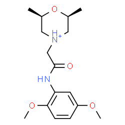 ChemSpider 2D Image | (2R,6S)-4-{2-[(2,5-Dimethoxyphenyl)amino]-2-oxoethyl}-2,6-dimethylmorpholin-4-ium | C16H25N2O4