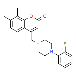 ChemSpider 2D Image | 4-{[4-(2-Fluorophenyl)-1-piperazinyl]methyl}-7,8-dimethyl-2H-chromen-2-one | C22H23FN2O2