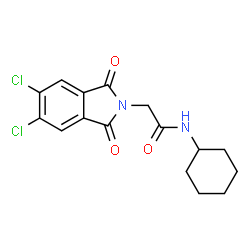 ChemSpider 2D Image | N-Cyclohexyl-2-(5,6-dichloro-1,3-dioxo-1,3-dihydro-2H-isoindol-2-yl)acetamide | C16H16Cl2N2O3