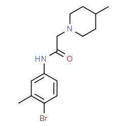 ChemSpider 2D Image | N-(4-Bromo-3-methylphenyl)-2-(4-methyl-1-piperidinyl)acetamide | C15H21BrN2O
