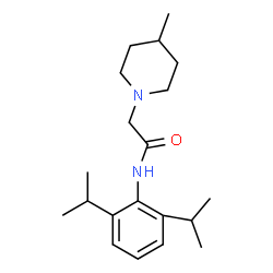 ChemSpider 2D Image | N-(2,6-Diisopropylphenyl)-2-(4-methyl-1-piperidinyl)acetamide | C20H32N2O