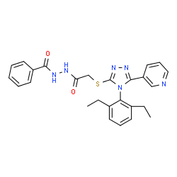ChemSpider 2D Image | N'-({[4-(2,6-Diethylphenyl)-5-(3-pyridinyl)-4H-1,2,4-triazol-3-yl]sulfanyl}acetyl)benzohydrazide | C26H26N6O2S