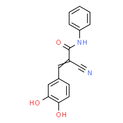 ChemSpider 2D Image | N-Phenyl-3,4-dihydroxybenzylidenecyanoacetamide | C16H12N2O3