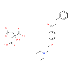 ChemSpider 2D Image | 1-{4-[2-(Diethylamino)ethoxy]phenyl}-3-phenyl-1-propanone 2-hydroxy-1,2,3-propanetricarboxylate (1:1) | C27H35NO9