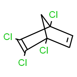 ChemSpider 2D Image | 1,2,3,4-Tetrachlorobicyclo[2.2.1]hepta-2,5-diene | C7H4Cl4