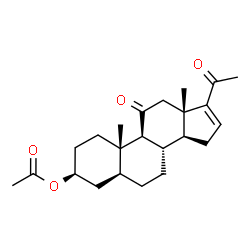 ChemSpider 2D Image | (3beta,5alpha)-11,20-Dioxopregn-16-en-3-yl acetate | C23H32O4