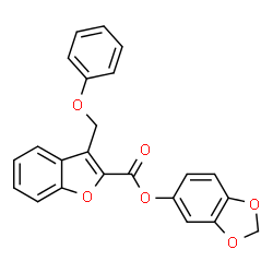 ChemSpider 2D Image | 1,3-Benzodioxol-5-yl 3-(phenoxymethyl)-1-benzofuran-2-carboxylate | C23H16O6
