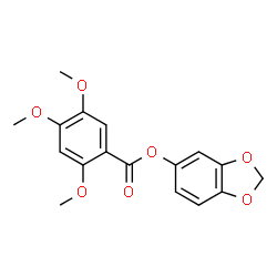 ChemSpider 2D Image | 1,3-Benzodioxol-5-yl 2,4,5-trimethoxybenzoate | C17H16O7