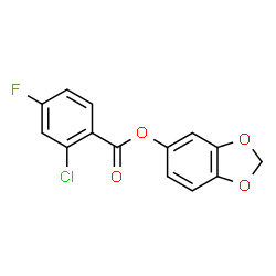 ChemSpider 2D Image | 1,3-Benzodioxol-5-yl 2-chloro-4-fluorobenzoate | C14H8ClFO4