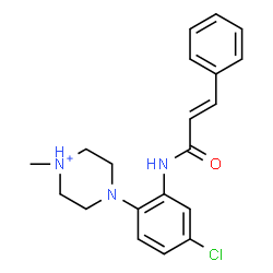 ChemSpider 2D Image | 4-(4-Chloro-2-{[(2E)-3-phenyl-2-propenoyl]amino}phenyl)-1-methylpiperazin-1-ium | C20H23ClN3O