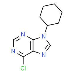 ChemSpider 2D Image | 6-Chloro-9-cyclohexyl-9H-purine | C11H13ClN4