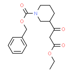 ChemSpider 2D Image | Benzyl 3-(3-ethoxy-3-oxopropanoyl)-1-piperidinecarboxylate | C18H23NO5