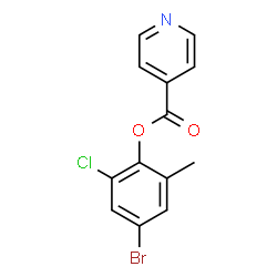 ChemSpider 2D Image | 4-Bromo-2-chloro-6-methylphenyl isonicotinate | C13H9BrClNO2