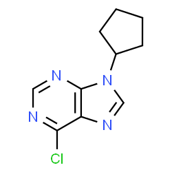 ChemSpider 2D Image | 6-Chloro-9-cyclopentyl-9H-purine | C10H11ClN4