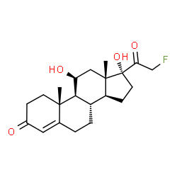 ChemSpider 2D Image | Progesterone, 21-fluoro-11.beta.,17-dihydroxy- | C21H29FO4