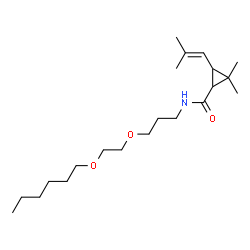 ChemSpider 2D Image | N-{3-[2-(Hexyloxy)ethoxy]propyl}-2,2-dimethyl-3-(2-methyl-1-propen-1-yl)cyclopropanecarboxamide | C21H39NO3