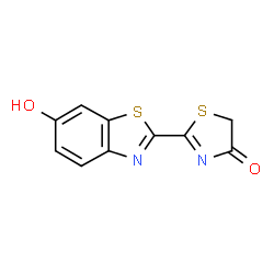 ChemSpider 2D Image | 2-(6-Hydroxy-1,3-benzothiazol-2-yl)-1,3-thiazol-4(5H)-one | C10H6N2O2S2
