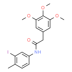 ChemSpider 2D Image | N-(3-Iodo-4-methylphenyl)-2-(3,4,5-trimethoxyphenyl)acetamide | C18H20INO4