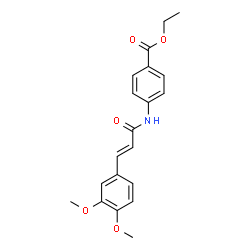 ChemSpider 2D Image | ethyl 4-[(2E)-3-(3,4-dimethoxyphenyl)prop-2-enamido]benzoate | C20H21NO5