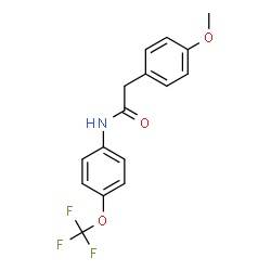 ChemSpider 2D Image | 2-(4-Methoxyphenyl)-N-[4-(trifluoromethoxy)phenyl]acetamide | C16H14F3NO3