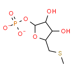 ChemSpider 2D Image | 5-S-Methyl-1-O-phosphonato-5-thiopentofuranose | C6H11O7PS
