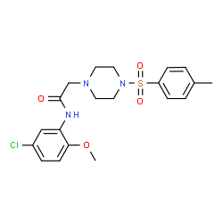 ChemSpider 2D Image | N-(5-Chloro-2-methoxyphenyl)-2-{4-[(4-methylphenyl)sulfonyl]-1-piperazinyl}acetamide | C20H24ClN3O4S