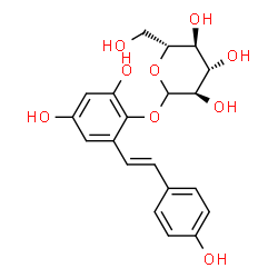ChemSpider 2D Image | 2,4-Dihydroxy-6-[(E)-2-(4-hydroxyphenyl)vinyl]phenyl D-glucopyranoside | C20H22O9