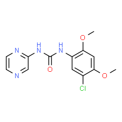 ChemSpider 2D Image | 1-(5-Chloro-2,4-Dimethoxyphenyl)-3-Pyrazin-2-Ylurea | C13H13ClN4O3
