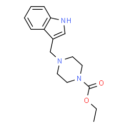 ChemSpider 2D Image | Ethyl 4-(1H-indol-3-ylmethyl)-1-piperazinecarboxylate | C16H21N3O2