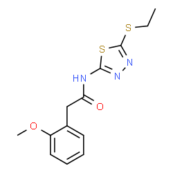 ChemSpider 2D Image | N-[5-(Ethylsulfanyl)-1,3,4-thiadiazol-2-yl]-2-(2-methoxyphenyl)acetamide | C13H15N3O2S2